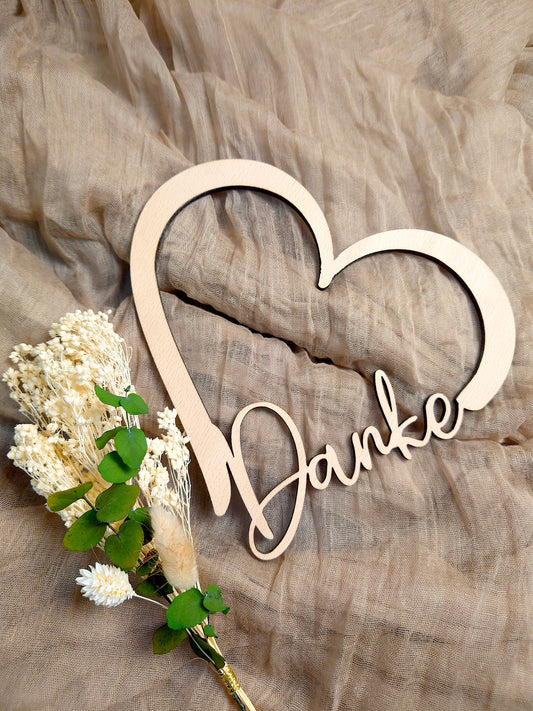 Herzform mit "Danke"