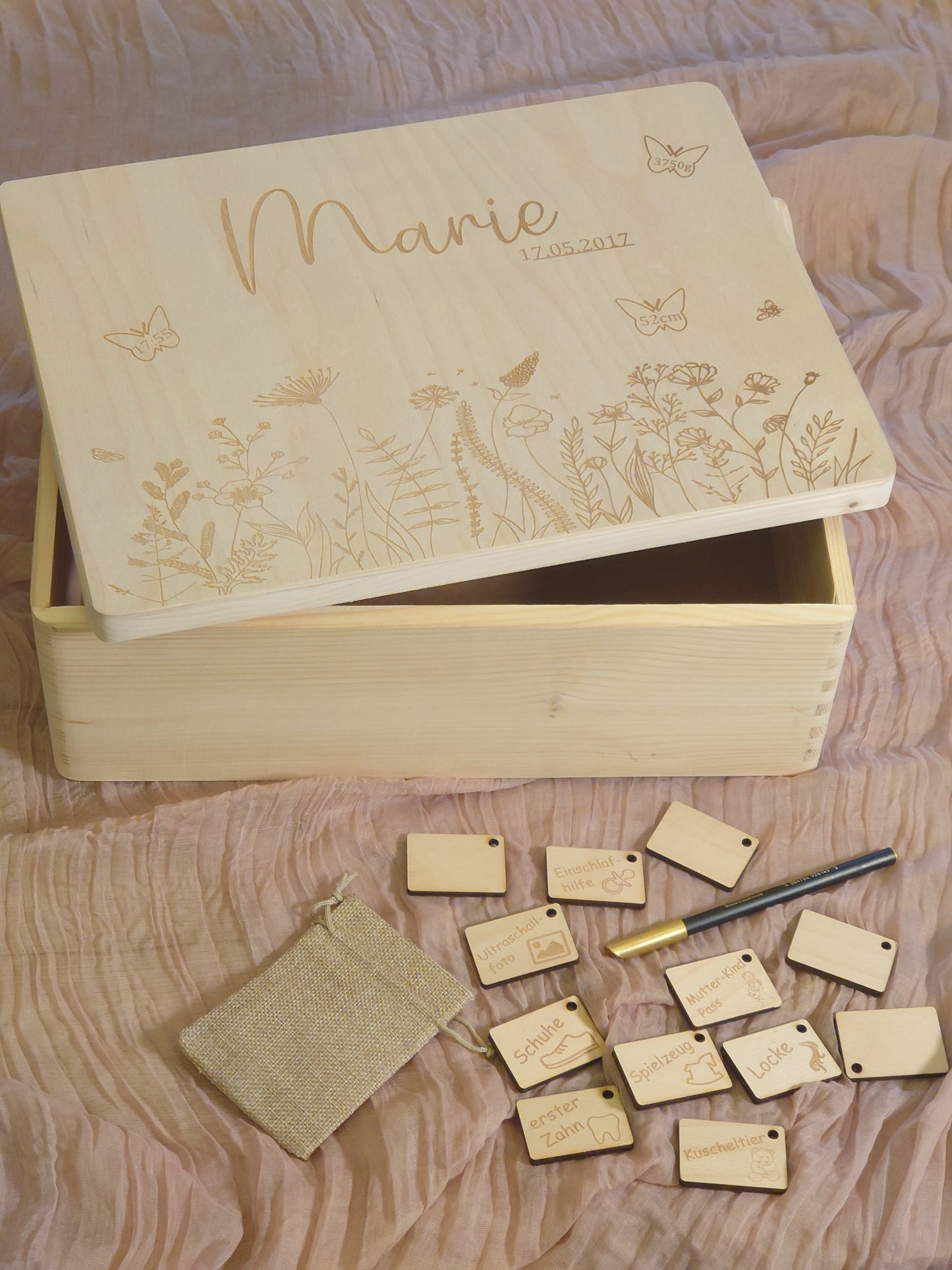 Erinnerungbox Geburt - Blumenwiese