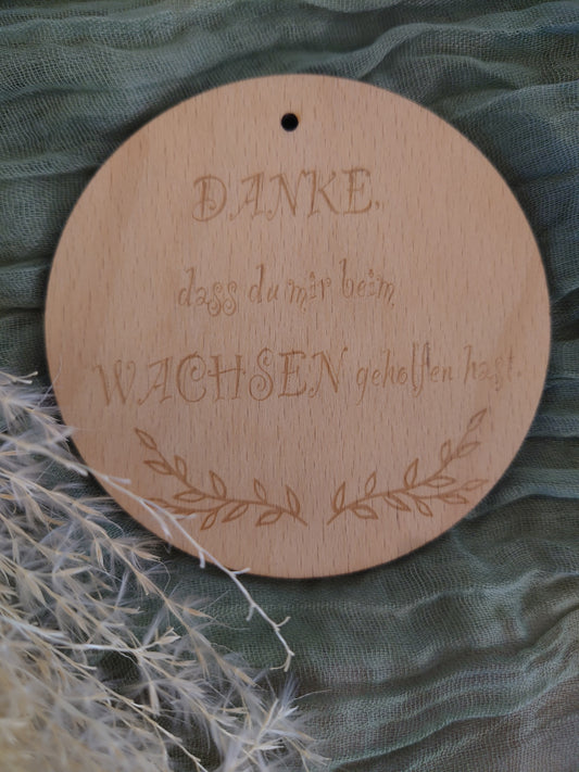 Holzanhänger -Danke