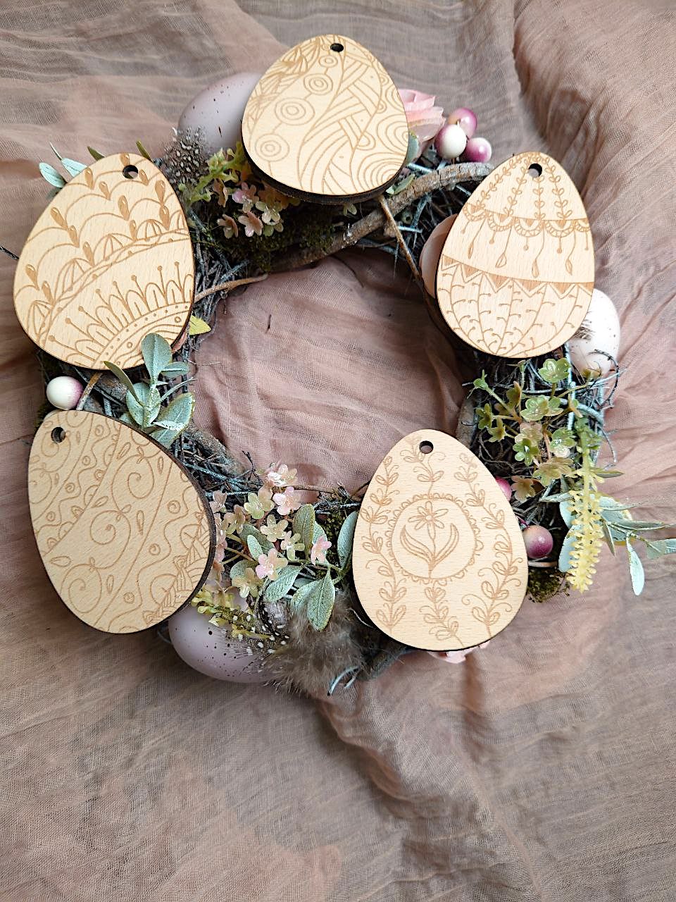 8 Ostereier - Vintage Design (ohne Personalisierung)