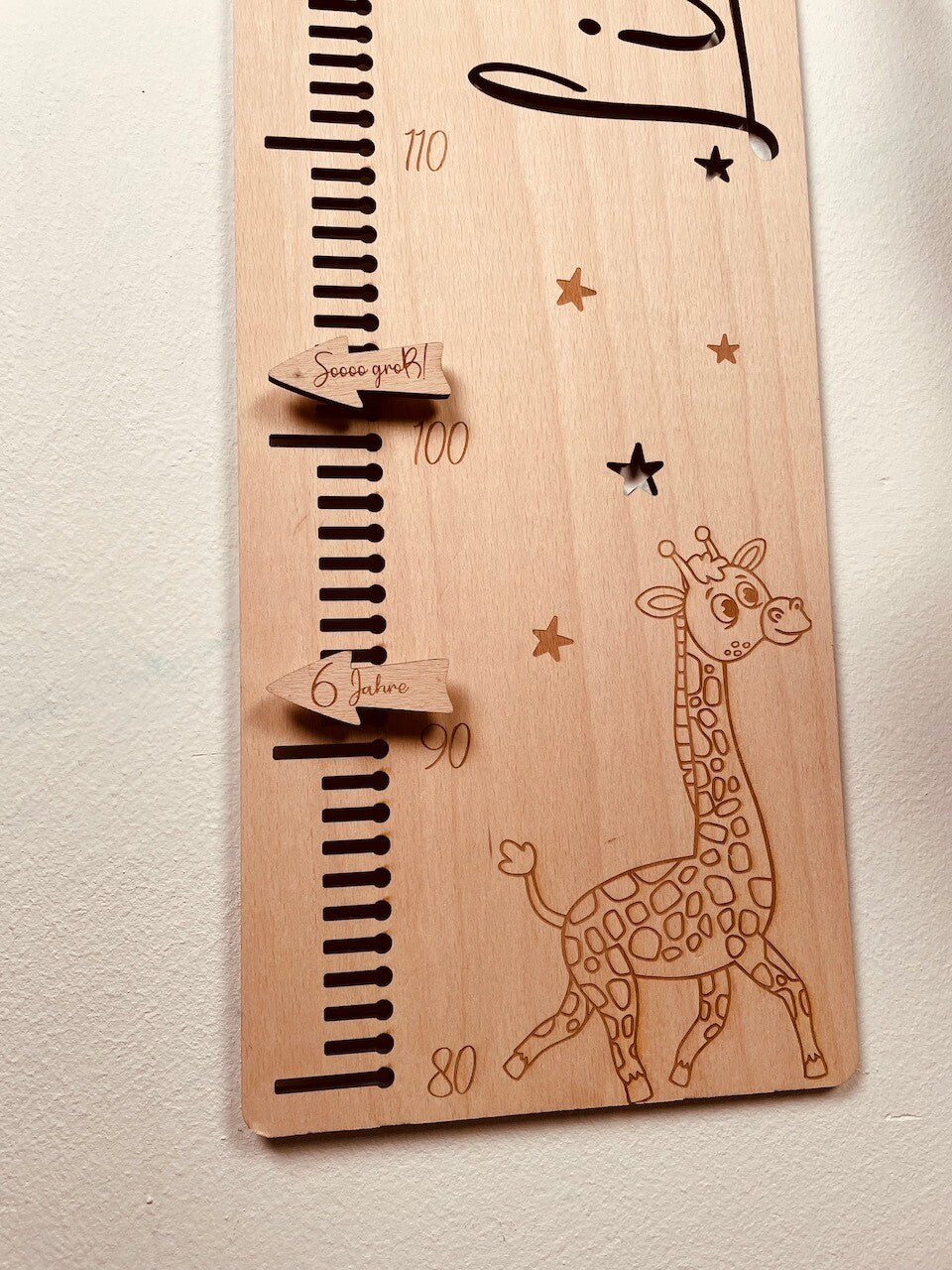 Personalisierte Messlatte - Giraffe